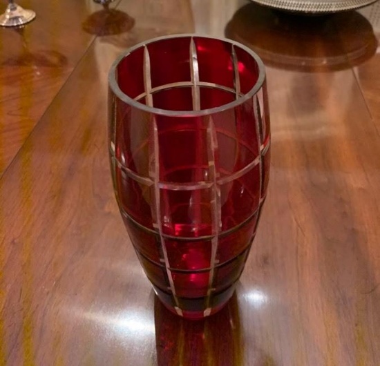 Ruby red flower vase