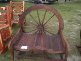 11-02614 (Equip.-Misc.)  Seller:Private/Dealer DECORATIVE WAGON WHEEL WOODEN BENCH