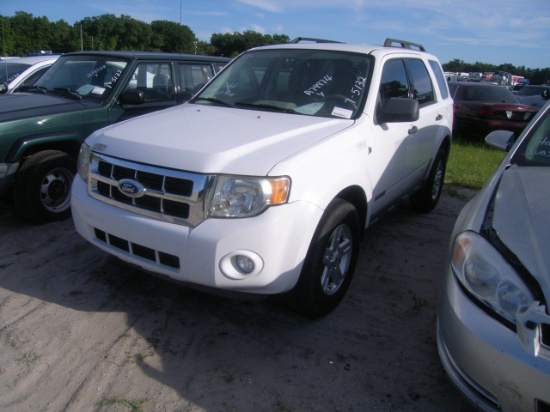 7-05132 (Cars-SUV 4D)  Seller:City of St.Petersburg 2008 FORD ESCAPE
