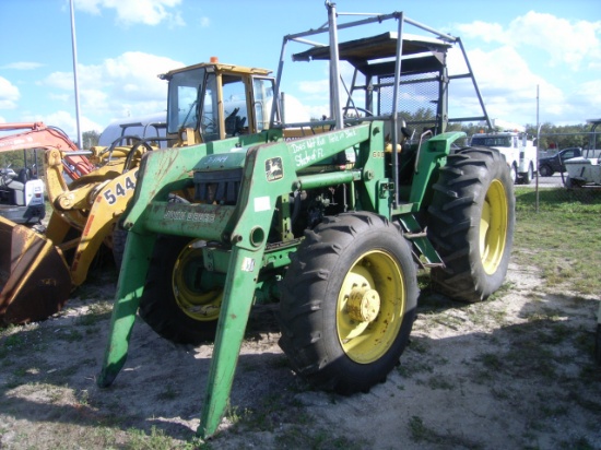 3-01144 (Equip.-Tractor)  Seller: Florida State DEP JOHN DEERE 6400 4X4 DIESEL TRACTOR LOADE