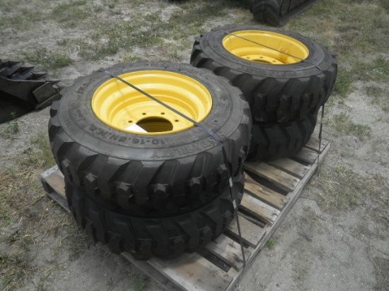 6-01116 (Equip.-Misc.)  Seller:Private/Dealer (4) 10-16.5 EQUIPMENT TIRES AND RIMS