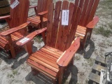 6-02232 (Equip.-Misc.)  Seller:Private/Dealer (2) CEDAR WOOD GLIDING ROCKING CHAIRS