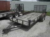 7-03512 (Trailers-Utility flatbed)  Seller:Private/Dealer TANDEM AXLE FLAT BED UTILITY TRAILER