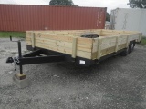 7-03516 (Trailers-Utility flatbed)  Seller:Private/Dealer 2019 HOMEMADE WOODEN STAKE SIDE TWO AXLE