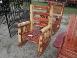 11-02590 (Equip.-Misc.)  Seller:Private/Dealer (2) CEDAR LOG ROCKING CHAIRS