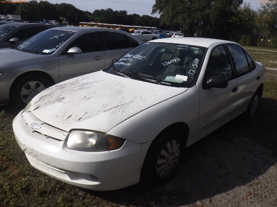 12-05110 (Cars-Sedan 4D)  Seller: Florida State D.O.T. 2003 CHEV CAVALIER