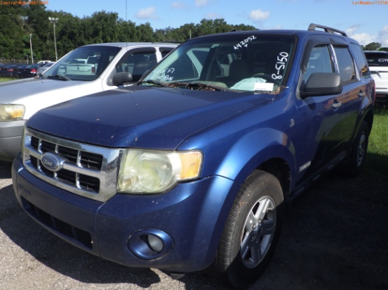 8-05150 (Cars-SUV 4D)  Seller: Florida State D.E.P. 2008 FORD ESCAPE