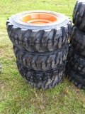 Set of New Skid Steer Tires and Wheels 10-16.5