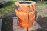 4 Orange EarthForce Used Solid Tires and Wheels