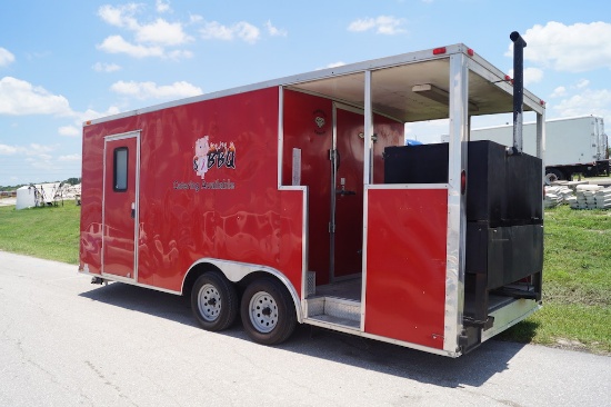 Partially Enclosed BBQ Catering Trailer