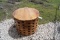 Round Wood Pieces Table with 4 Stools