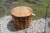 Round Wood Pieces Table with 4 Stools