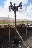 5 Light Pole with Horse Sculptures and 5 Bulbs