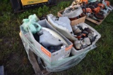 Pallet with Headlights and Stihl Parts