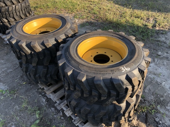 4 New Camso 332 12-16.5 Skid Steer Tires with wheels