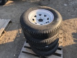 4 New 205/75r15 Trailer tires with wheels