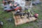 Pallet with 3 Chain Saws 1 Craftsman Trimmer and Chop Saw