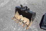 36in Grading and Digging Bucket with Teeth for a Mini Excavator