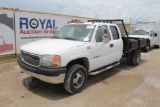 2002 GMC 3500 4x4 Extended Cab Flatbed Pickup Truck