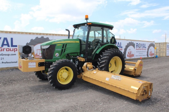 2016 John Deere 6105D 4x4 Tractor with Tiger 3 Gang Finish Mower