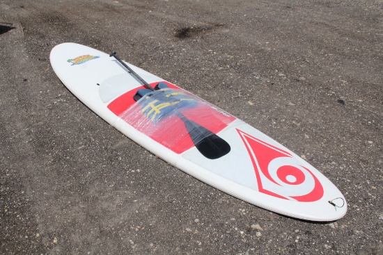 Paddle Board with Paddle and Life Jacket