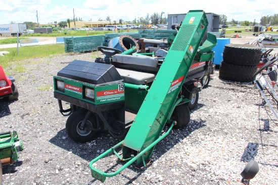Cushman Ryan Turf Truckster with Core Harvester Attachment