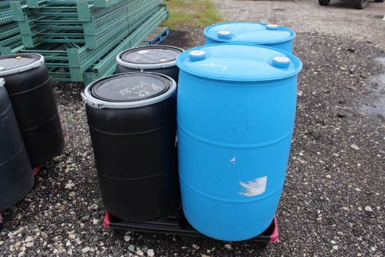 4 Poly Barrels - 2 are 55 gallon drums