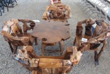 Custom Teak Wood Table and 4 Chairs
