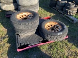 3 Used Tires with 5 Lug Wheels ST205/75R15