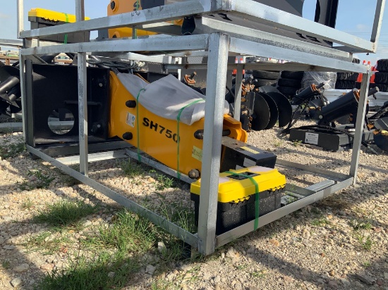 Unused SH750 Hydraulic Breaker Skid Steer Attachment