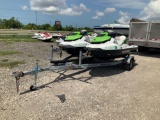 Two 2014 Seadoo Jet Skis with Tandem Jet Ski Trailer