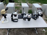 Four microscopes