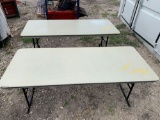 3 Folding Tables - 2 - Grey 6ft and 1 - Brown 8ft