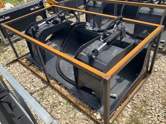 Unused 72in 2 Cylinder Skid Steer Grapple Bucket