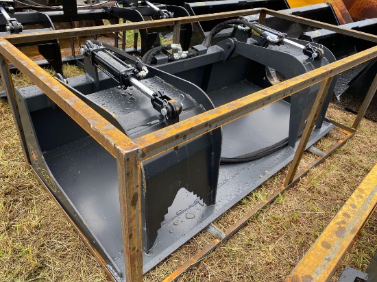 Unused 72in Wolverine Skid Steer 2 Cylinder Grapple Bucket