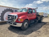 2008 Ford F-650 Crew Cab Flatbed Hauling Truck