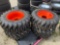 4 unused Camso Skid Steer Tires w/wheels