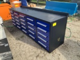 Unused 10ft, 25 Drawer Work Bench