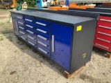 Unused 10ft, 15 Drawer Work Bench