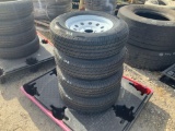 Four Unused 205/75R15 Tires W/ Rims