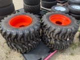 4 unused Camso Skid Steer Tires w/wheels