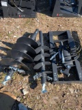 Unused 2020 JCT Skid Steer Hydraulic Auger Drive & Bits (Quick Attach, 12in. & 18in. Alloy bits)