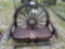 Teak Wood Wagon Wheel Bench