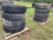 4 Tractor Trailer Tires with Wheels or Sleeves