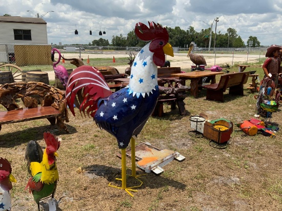 Large Metal Rooster