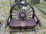 Teak Wood Wagon Wheel Bench