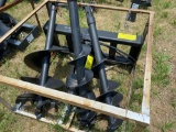 Unused Skid Steer Hydraulic Auger Attachment with 3 Bits