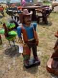 Wooden Cowboy Statue