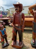 Large Wooden Cowboy Statue