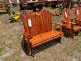 Two-Seater Red Cedar Wood Rocking Chair